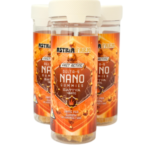 Photo of 3 tall containers of gummies