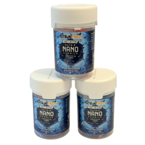 Group of three containers with THCA gummies