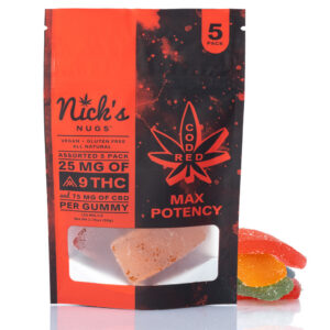 Max Potency (Code Red) by Nick's Nugs 25 mg ∆9 | 75 mg CBD Gummy